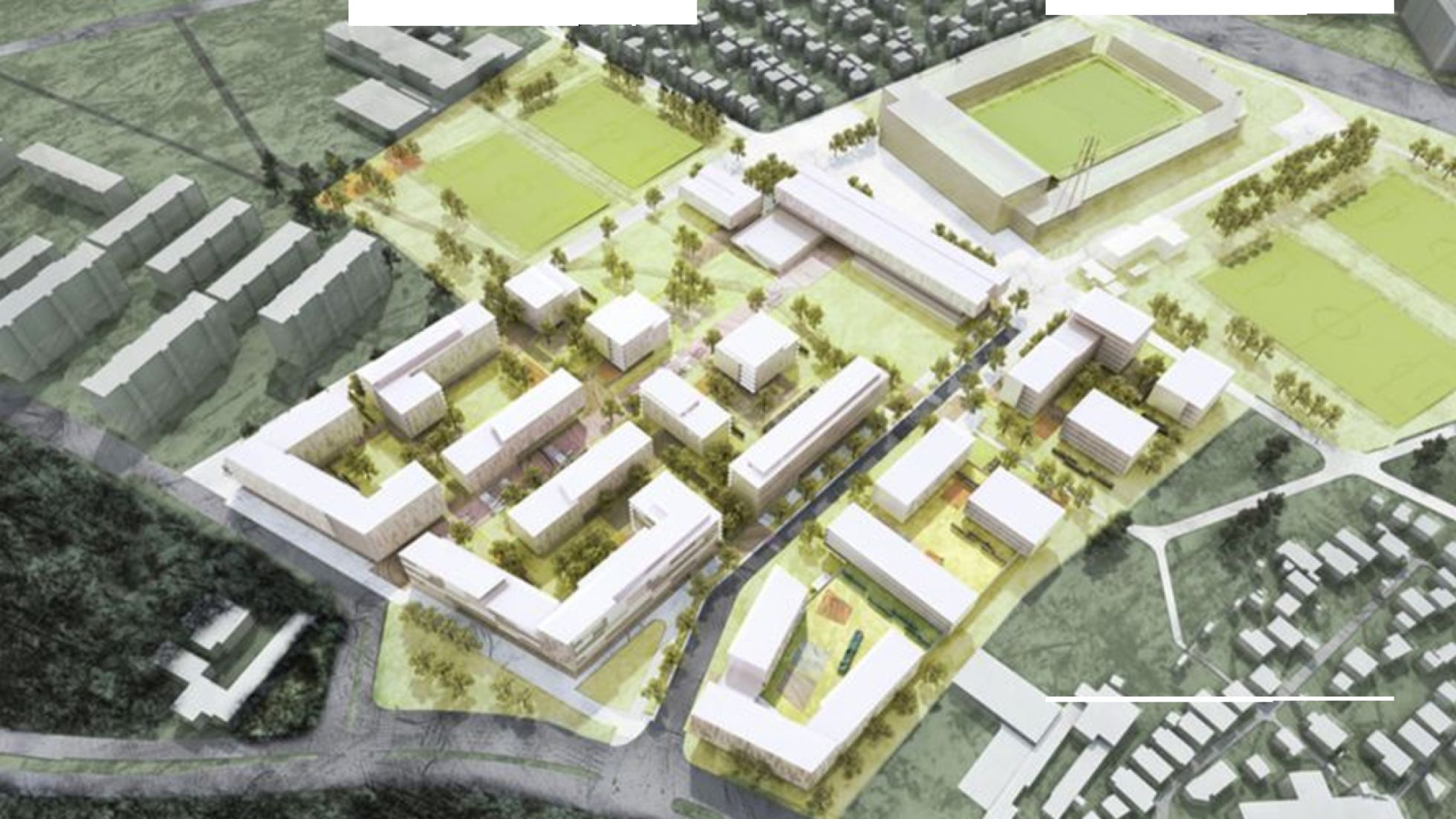 copyright: königlarch architekten Anordnung der Gebäude als Modell