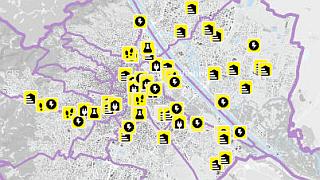Ausschnitt aus dem wien.at-Stadtplan mit innovativen Energieprojekten