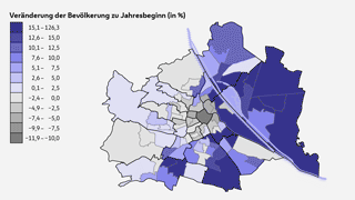 Bevlkerungsvernderung in den Wiener Prognoseregionen