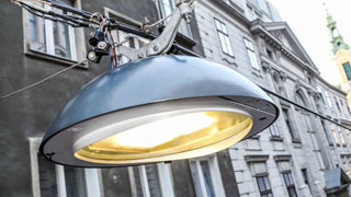 Runde Straenleuchte mit LED-Leuchtmittel